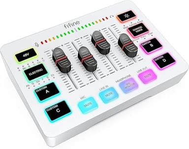 FIFINE Gaming Audio Mixer, Streaming RGB PC Mixer with XL…