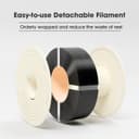 eSUN Kit de Recharge de Filament PLA et de Bobine, PLA 1.75mm et eSpool+ Amovible, Bobine de 1KG (2.2 LBS) Filament Rapide pour imprimantes 3D,Rouge Foncé - 3