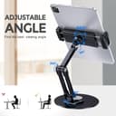 Lucrave Tablet Stand Holder for iPad, Adjustable with 360 Rotating Base for Desk, Aluminum Tablet Stand with 11" Arm Compatible with iPad Air/Mini, 10.2/9.7, Pro 11/13 and More, Black - 3