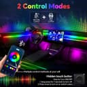 Dream Color Acrylic Car Interior Ambient Light Kit, Bphuny 18 in 1 593 LEDs Fiber Optic Decoration Ambient Lights with Music Dynamic Rainbow Rhythm, RGB Neon Lights for All Cars - 3