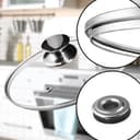 KADAX Lot de couvercles de casserole universels en verre avec poignée, résistants à la chaleur, différentes tailles, couvercle en verre pour casserole, poêle (20+24+26+28 cm, poignée argentée) K8380 - 4