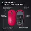 Logitech G PRO X SUPERLIGHT 2 wireless gaming mouse, 60 g pro-grade mouse with 5 programmable buttons, 44k DPI sensor, 8 kHz report rate, USB-C charging for PC/Mac - Pink - 6
