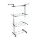 Amazon Basics Clothes Airer, 4-Tier Adjustable Drying Rack with 6 Foldable Wings, 126cm x 64cm x 173cm for Indoor Laundry, Silver - 5