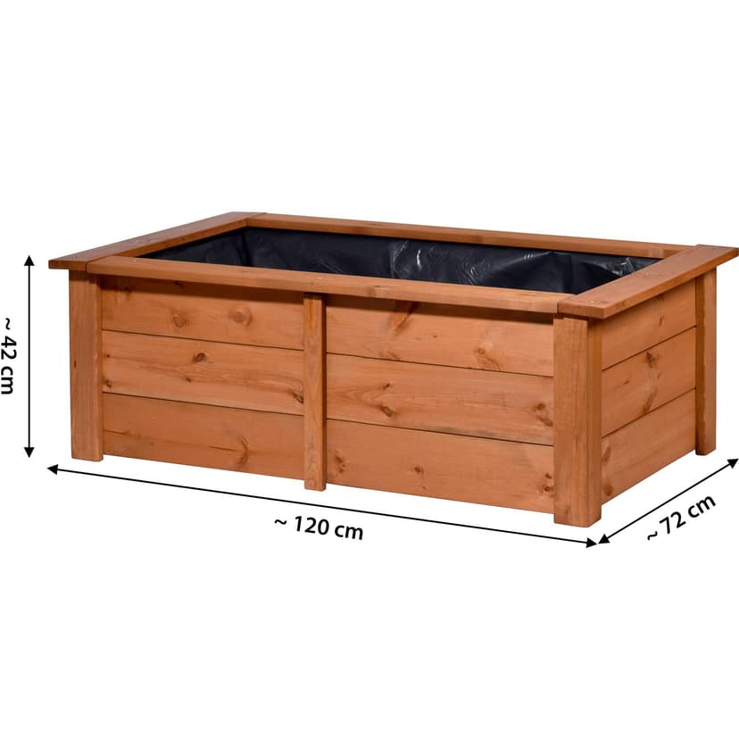 Dobar 29246FSCe Étang de Jardin en Bois Robuste pour Terrasse, Balcon - Bassin Avec Bâche de Protection 120 x 72 x 42 cm - 2