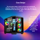 IONZ APEX Vision Boîtier PC Gaming, ATX Mid Tower, Double Chambre avec 4 Ventilateurs ARGB PWM – Écran LCD | Blanc - 2