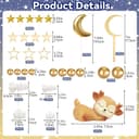 33 Pièces Deco Gateau Bebe Decoration,Cake Topper Lune Étoiles Nuages avec Faon, Décoration de Gâteau pour Bébé, Décoration Gateau Anniversaire Garçon Fille, Décorations de Fête Prénatale - 2