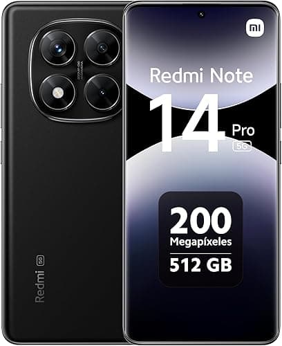 XIAOMI Redmi Note 14 Pro 5G smartphone, 12+512GB, Black, 200MP pro-grade AI camera, IP68, 45W turbo charging with 5110mAh battery, AI features (charger not included)