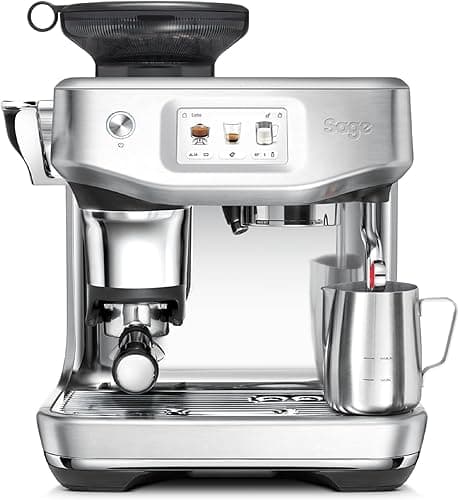 Sage - The Barista Touch Impress - Coffee Maker from Bean to Cup with Grinder, Milk Frother and Cold Brew Function - Almond Nougat
