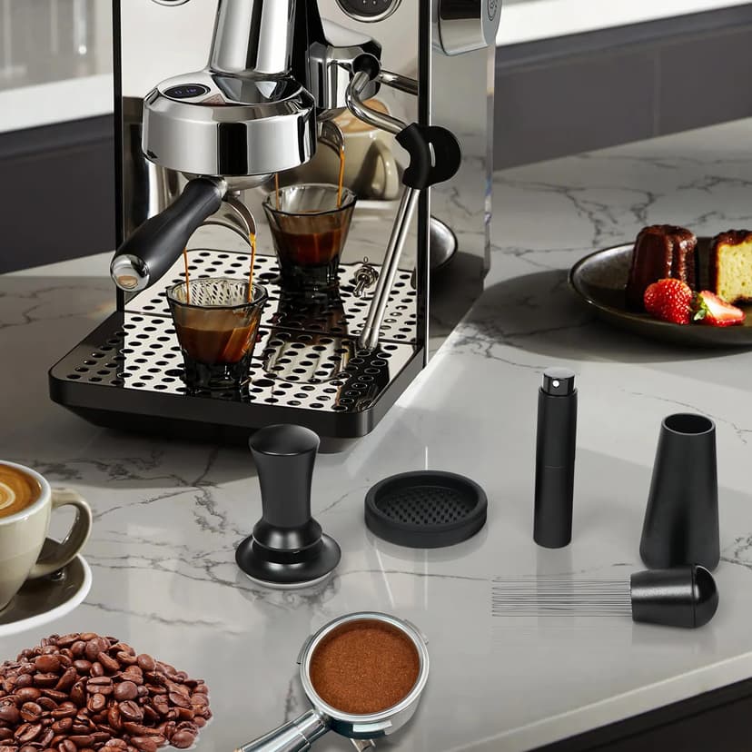 Y-Step 4PCS 51mm Coffee Tamper Set: with 30LB Calibrated Spring Loaded Barista Tamper, Tamper Mat, Spray Bottle, WDT Tool Espresso Coffee Distribution Stirrer, Espresso Aluminum Handle Accessories - 7
