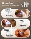 oneisall Aspirateur Poil de Chien et Chat, Aspirateur Poils d'animaux avec la Brosse, 12000Pa Puissance d'Aspiration, Elimine 99.99% des Poils d'animaux avec 4 Accessoires de Soins, 1.5L Capacité - 2
