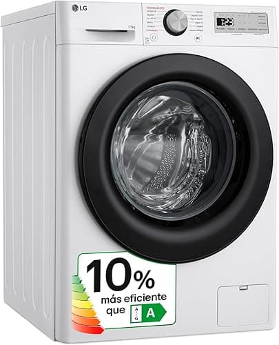 LG F4WR5011A6F, Lavadora intelligent AI Direct Drive, Vapor Steam, 11kg, 1400rpm, A 10% more efficient than A, Serie 500, Blanco