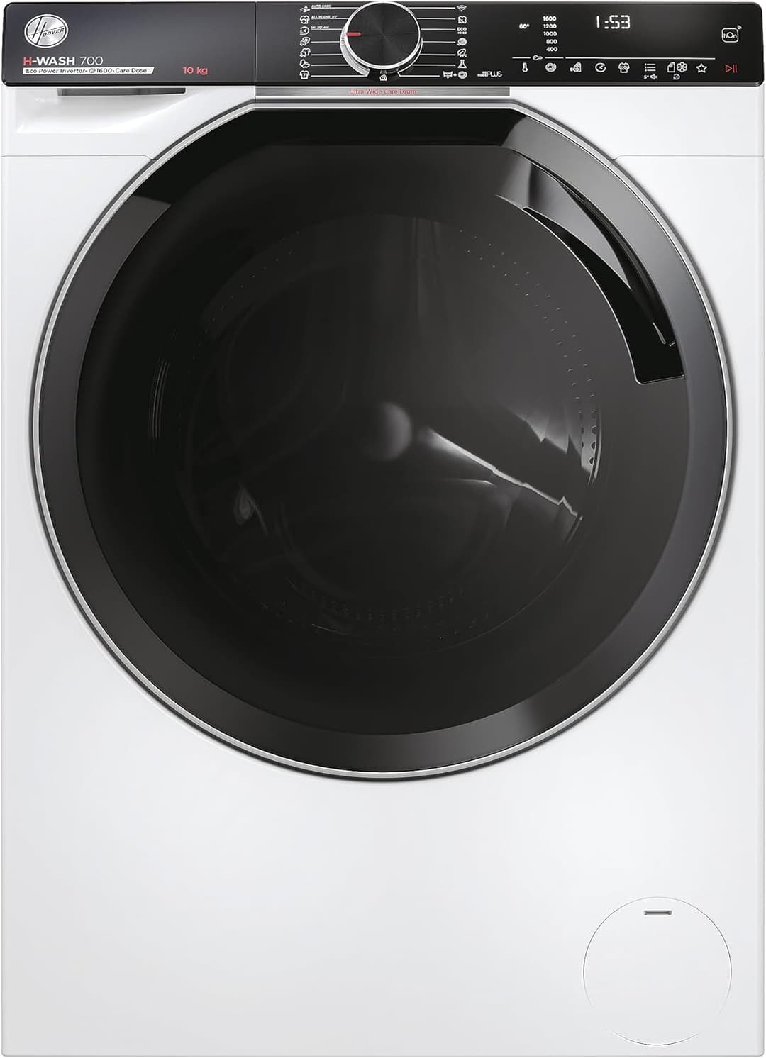 Hoover H-WASH 700 H7WD 610MBC-S Washing Machine 10 kg 1600 Rotations WiFi + BLE Connected Car Care Steam Care Pro System Care Box Class A 59 x 56 x 85 cm White