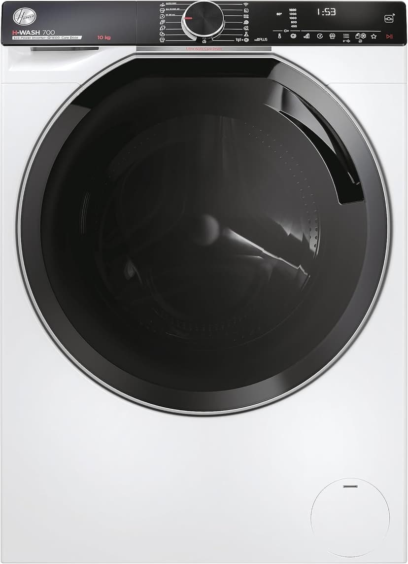 Hoover H-WASH 700 H7WD 610MBC-S Washing Machine 10 kg 1600 Rotations WiFi + BLE Connected Car Care Steam Care Pro System Care Box Class A 59 x 56 x 85 cm White - 1