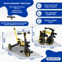 Mobiclinic® Kids, 5-in-1 Tricycle, Balance bike, Chase, Evolutive, Ages 1-5, Adjustable Handlebar and Seat, Ultralight, Toddler bike, Easy Assembly, Puncture-Proof Wheels, Up to 25 kg (Yellow) - 2