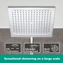 hansgrohe Crometta E - Colonne de douche économie d'eau (EcoSmart) avec mitigeur thermostatique, douche pluie (240 x 240mm), douchette, support, flexible, barre et douche de tête, Chromé, 27281000 - 2