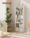 VASAGLE Bookcase, 6-Tier Bookshelf, Open Storage Shelf, Shelving Unit, 24 x 60 x 178.5 cm, for Living Room, Home Office, Dinning Room, Cloud White LBC169T14 - 2