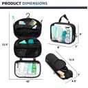 Toiletry Bag Kit Set: Hanging Travel Toiletry Bag + 311 TSA Cosmetic Liquid Bag + Ultralight Accessory Organizer Pouch, Black Ripstop, 3 Piece Toiletry Set - 3