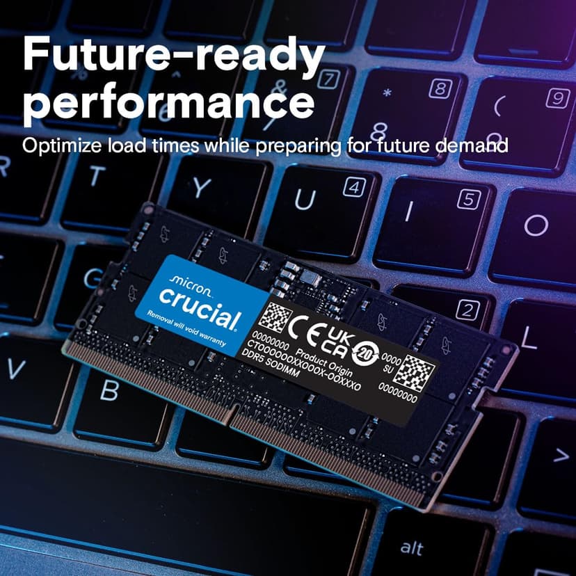 Crucial DDR5 RAM 32GB Kit (2x16GB) 5600MHz SODIMM, Laptop Computer Memory, Mini PC (or 5200MHz, 4800MHz) CL46 - CT2K16G56C46S5 - 5
