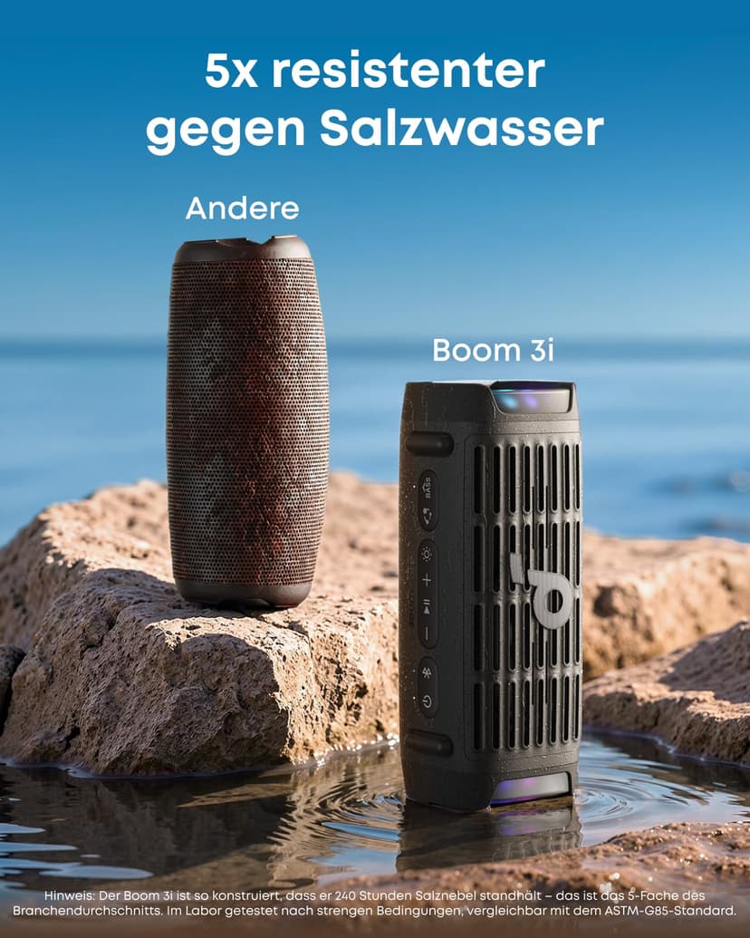 soundcore Boom 3i by Anker, Rugged Outdoor Speakers, IP68 Waterproof, Floating Playback, Saltwater Resistant, 50W Portable Speaker, Bluetooth 5.3, 16-Hour Playtime, TWS, Kayaking/Fishing/Camping - 6