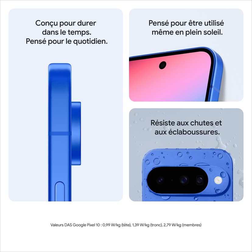Google Pixel 10 – Smartphone Android débloqué avec Gemini, Triple Appareil Photo arrière avancé, Plus de 24 Heures d'autonomie et écran Super Actua 6,3″ – Noir Volcanique, 256GB - 4