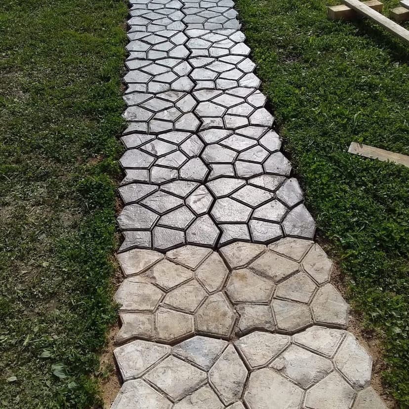 FHONYX 2 PCS Concrete Moulds 40x40x4cm, Paving slabs, Truss, Garden Lawn, Decoration Garden, Path, DIY, Pavement, Paving Stones, Reusable, Multi-Purpose, cast, Imitation Stone - 8