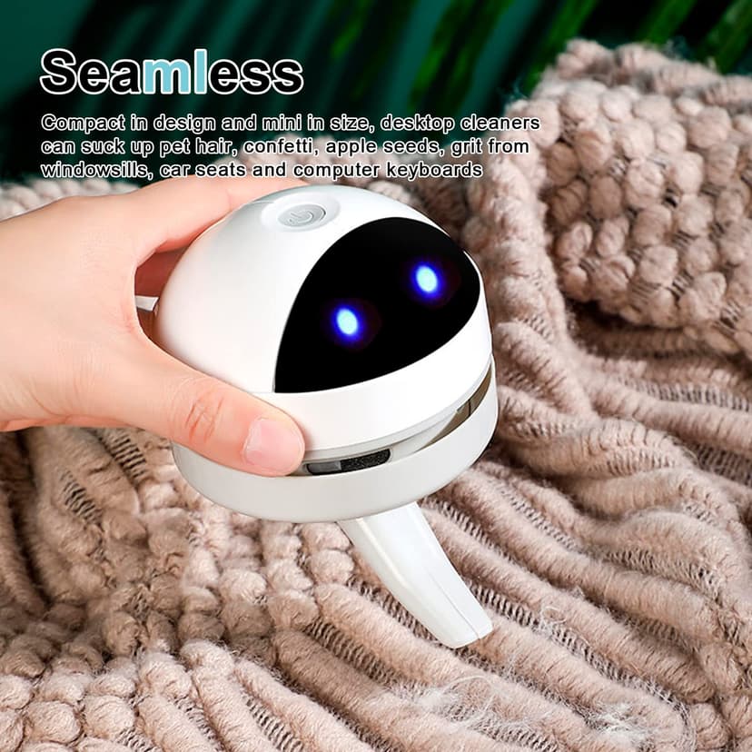 Sporgo Mini Table Vacuum Cleaner: Portable Wireless Mini Vacuum Cleaner, USB Rechargeable Table Vacuum Cleaner, High Suction Power Mini Table Vacuum Cleaner Desk for Deskto Cleaning Crumbs, Household, - 3