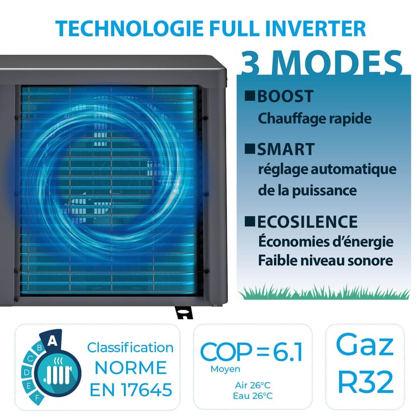 Gre HPGIC45 - Bomba de Calor Full Inverter Para Piscinas de Hasta 45 m3 Con conectividad Fluidra App - 7