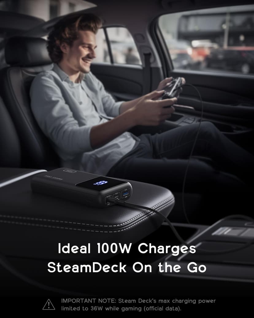 INIU Power Bank, 65W PD 25000mAh Portable Charger, Ultimate USB C 3-Output Fast Charging (Phone & Laptop) with Phone Holder Battery Pack for MacBook, iPhone, AirPods, iPad, Switch, Tablets. - 5