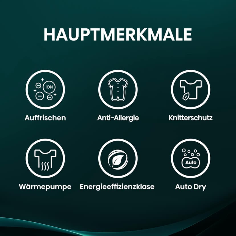 Hisense DHQE800BW2 Sèche-linge, 8 kg, classe D, largeur 60 cm, 16 programmes, séchage automatique, séchage rapide, séchage anti-rides, pompe à chaleur, séchage Ion Refresh, blanc - 3