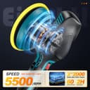 Polisseuse Voiture Sans Fil 150 mm à Double Action avec 2×21V 2000mAh Batteries, 13pcs Kit Polissage Voiture, 6 Vitesses Réglables 5500RPM, Lustreuse Polisseuse Orbitale pour Cirage et Rénovation Auto - 3