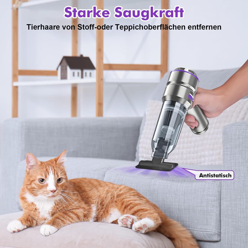 Micisty Aspirateur Voiture 4 en 1 Puissant 28000 PA Aspirateur à Main sans Fil 3 Vitesses 240 000 TR/Min pour Voiture, Cuisine, PC, canapé, Bureau, Maison et Nettoyage des Poils d'animaux - 7