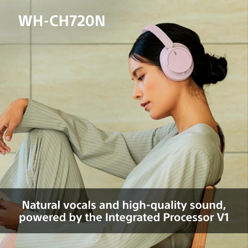 Sony WH-CH720N Wireless Bluetooth Noise Cancelling Over-Ear Headphones, Sound, Ambient Sound Mode, Lightweight Design, up to 50 hr battery life, iOS & Android - Pink - 3