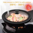 Talifoca Universal Glass Lid, Black, 28/30/32 cm, Tempered Glass & Silicone, Heat Resistant, Steam Hole, Dishwasher & Microwave Safe - 6