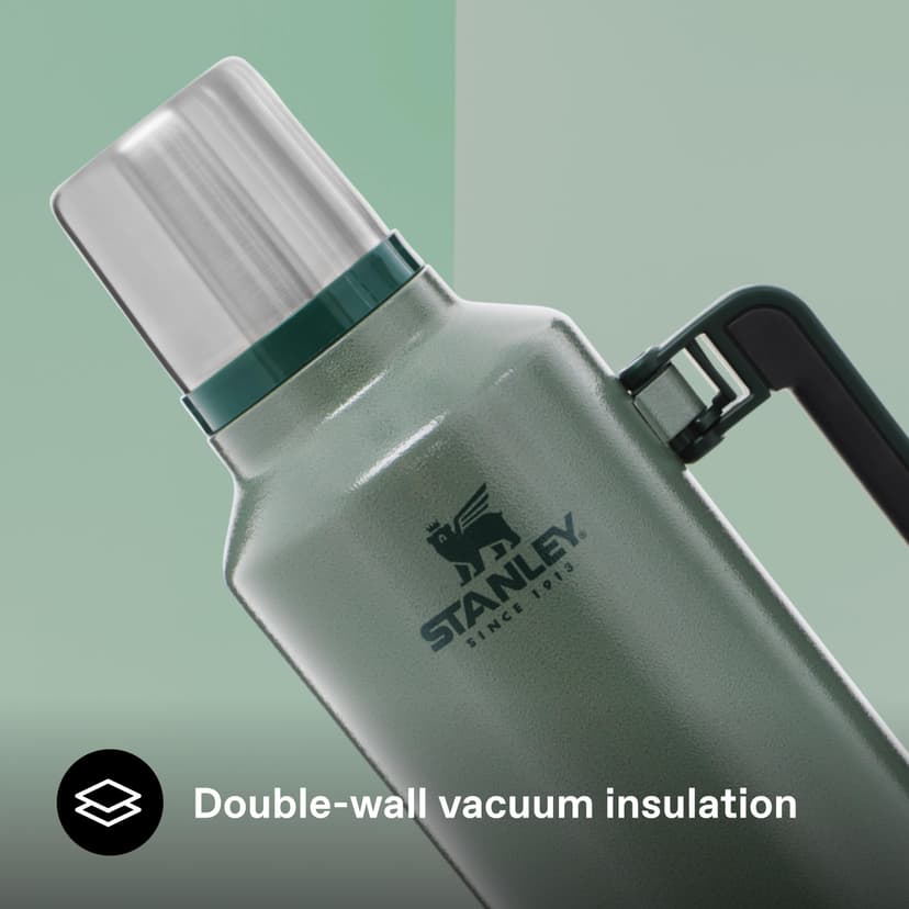 Stanley 1913 Classic Legendary Thermal Flask 2.3L - Keeps Hot Or Cold for 48 Hours - BPA-Free Insulated Bottle - Stainless Steel Coffee Flask - Leakproof - Dishwasher Safe - Green - 5