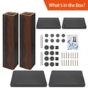 OUUTMEE Support pour enceintes en bois de 60 cm (24 pouces) – Supports HiFi robustes pour home cinéma, support universel pour enceintes à poser pour étagères avec design remplissable de sable (lot de - 3