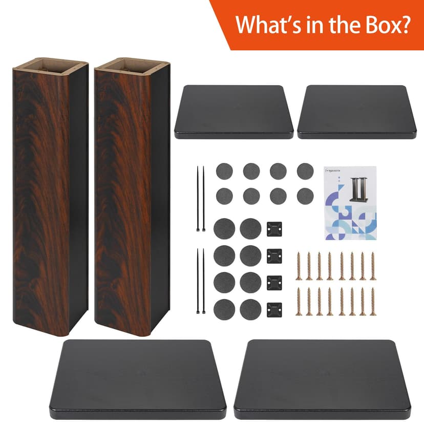 OUUTMEE Support pour enceintes en bois de 60 cm (24 pouces) – Supports HiFi robustes pour home cinéma, support universel pour enceintes à poser pour étagères avec design remplissable de sable (lot de - 3