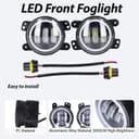 Yuecoom 10‑30V Waterproof Angel Eyes Light, 30W 3000LM Car LED Front Foglight, Daytime Running Light for Truck Van Trailer Universal - 3
