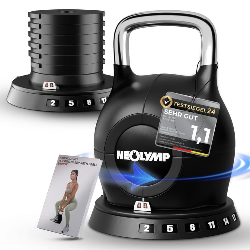 NEOLYMP Kettlebell de 2 à 20 kg – Kettlebell 7 en 1 régla… - 1
