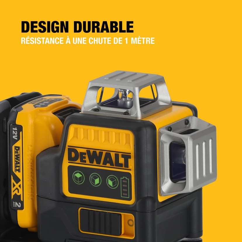 DEWALT - Laser en croix vert XR 12V 3x360°, avec 1x batterie 2Ah, DCE089D1G-QW - 7