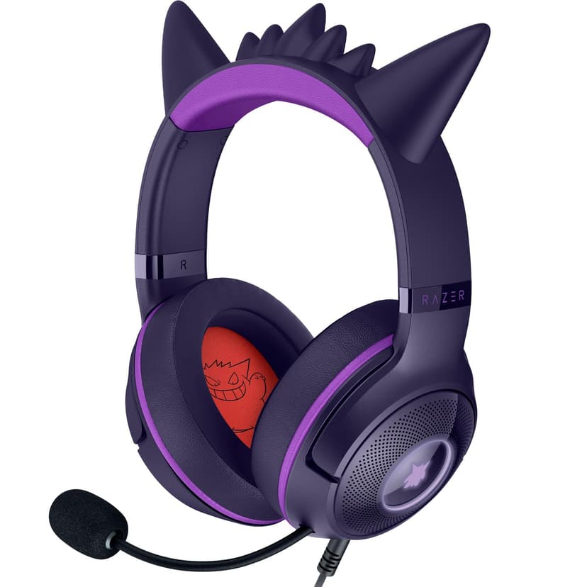 Razer Kraken Kitty V2 - Édition Gengar Pokémon - Casque USB - Pointes Gengar - Éclairage réactif au Stream - Microphone cardioïde HyperClear - Haut-parleurs Triforce 40mm - Son Surround | Violet - 1