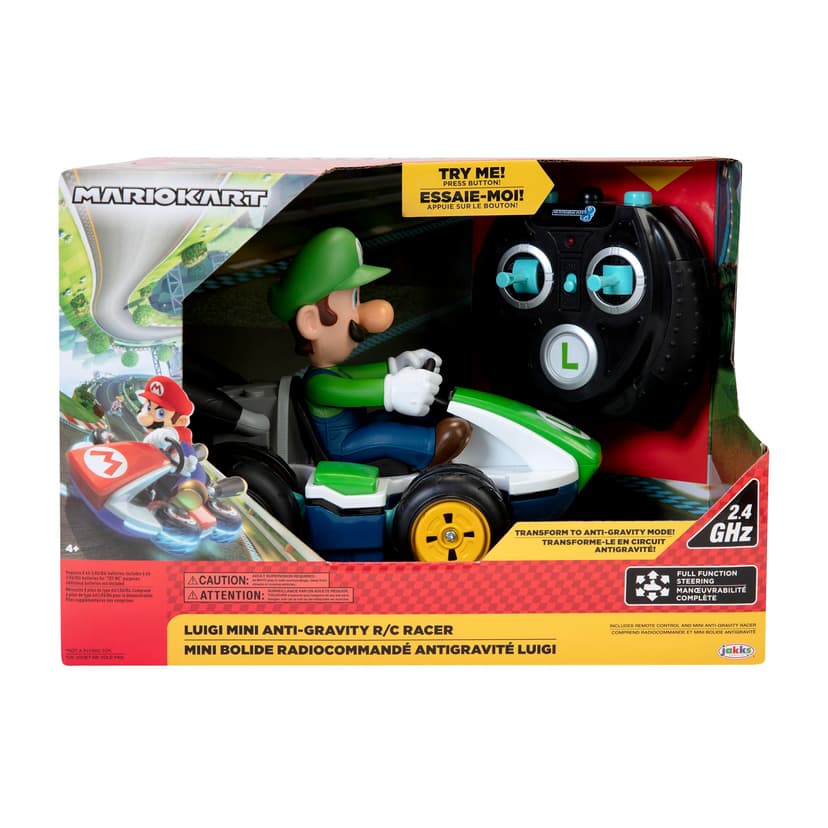 Nintendo Super Mario Kart 8 Luigi Anti-Gravity RC Racer, Official by Jakks Pacific, 360 spins, wheelies and drift! - Up to 100 ft. Range - For Kids ages 4+ - 3