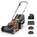 WORX Tondeuse à Gazon sans Fil 40V WG743E, Surface Max 500 m², Coupe de 40cm, Tonte jusqu'aux Bordures, 7 Hauteurs de Coupe, silencieuse, livrée avec 2 Batteries 4Ah et 1 Chargeur Double - 1