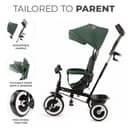 Kinderkraft Aston Tricycle, Baby Push Trike, Kids First Bike, Free Wheel Functions, Parenthandle, Footrest, Accessories, Bag, Cupholder, from 9 Months to 5 Years, Green - 4