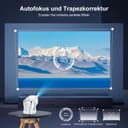 [Built-in Apps & 2026 Upgraded] Salange Mini Projector Wifi6 Bluetooth5.4 Auto Keystone Correction, 180° Adjustable Stand, Smart Projector Home,beige - 5