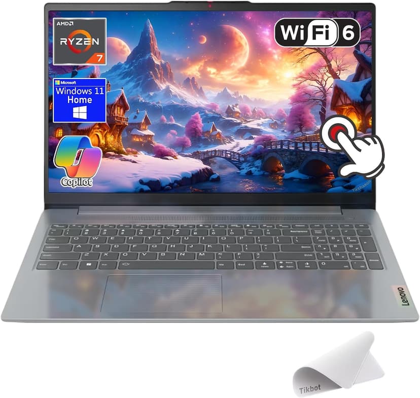 Lenovo IdeaPad Slim 3, 15.6" Full HD Touchscreen Laptop, Copilot AI PC, AMD Ryzen 7 5825U, Wi-Fi 6, Windows 11 Home, w/Mouse pad (16GB RAM | 512GB PCIe SSD) - 1