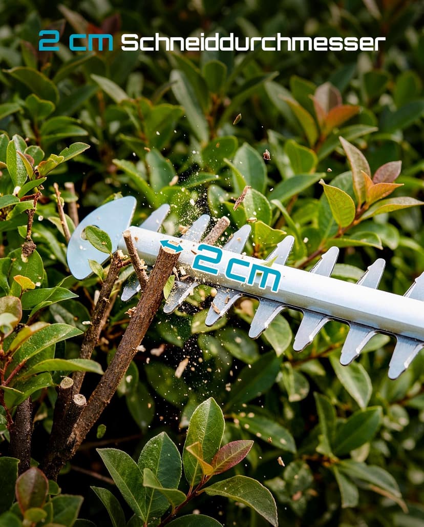 SEESII Telescopic Hedge Trimmer Battery 20 Inches, Lightweight 3.9 kg for Elderly and Women, 4.4 m Reach, 600 W Motor with 2 x 4.0Ah Batteries, Adjustable Head 135°, Electric Hedge Trimmer for High - 5