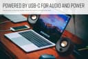 CREATIVE Pebble V3 Minimalist USB C 2.0 Desk Speaker with USB Audio, Clear Dialogue, Bluetooth 5.0, 8W Sine Wave Power at 16W Peak Power, USB-A Converter Included (White) - 5