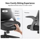 Hbada Office Chair Desk Chair Flip-up Armrest Ergonomic Task Chair Compact 120° Locking 360° Rotation Seat Surface Lift Reinforced Nylon Resin Base, White - 3