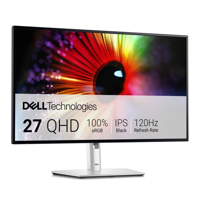 Dell U2724D UltraSharp 27 Inch QHD (2560x1440) Monitor, 120Hz, IPS Black, 5ms, 98% DCI-P3, 2x USB-C, 2x DisplayPort, HDMI, 3x USB, 3 Year Warranty, Silver - 1