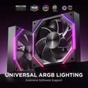AsiaHorse NYOTA Reverse Blade 120mm ARGB PC Case Fan 3 Pack Intake Fan HDB Bearing 2000 RPM 61.5 CFM 4Pin PWM 5V 3Pin ARGB Black - 5